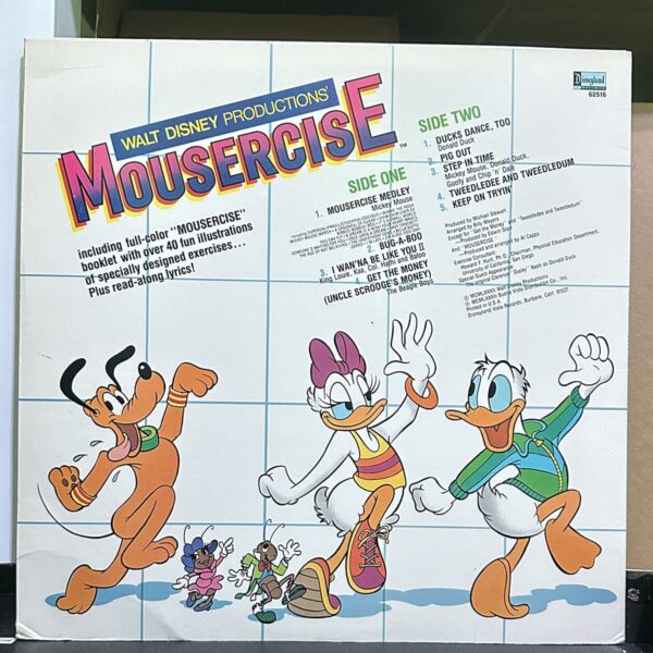 迪士尼 – Walt Disney Productions' Mousercise 黑膠唱片背面