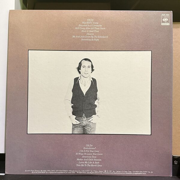 Paul Simon – Greatest Hits, Etc. 黑膠唱片背面