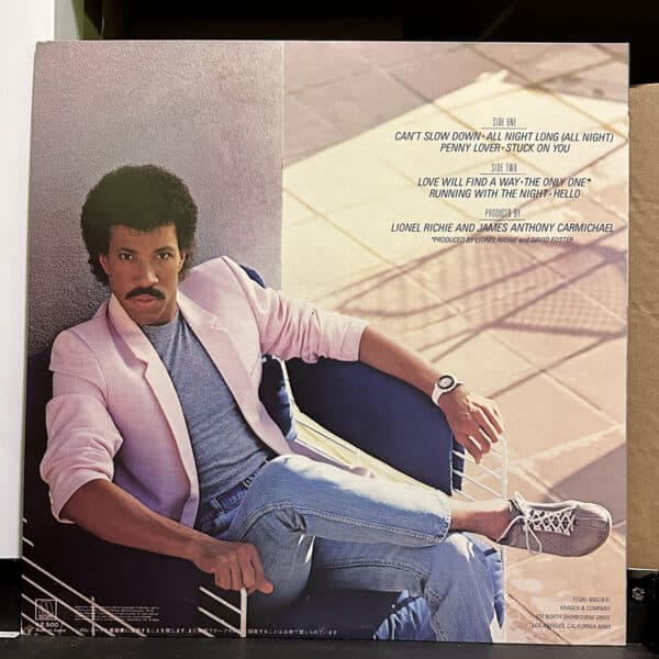 Lionel Richie – Can't Slow Down 黑膠唱片背面