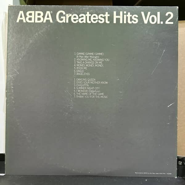 ABBA – Greatest Hits Vol. 2 黑膠唱片背面