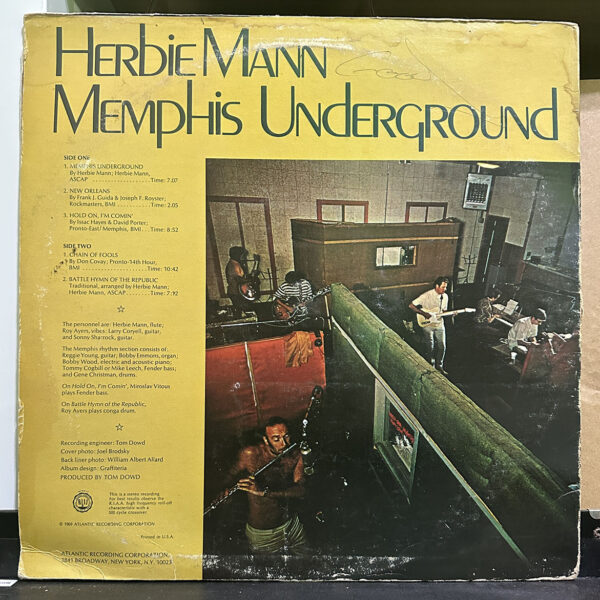 Herbie Mann – Memphis Underground 黑膠唱片背面