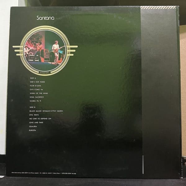 Santana – Gold Disc 黑膠唱片背面