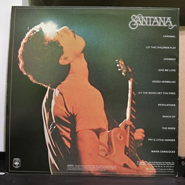 Santana – Festivál 黑膠唱片背面