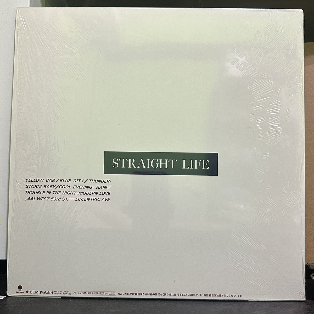 甲斐よしひろ – Straight Life 黑膠唱片背面