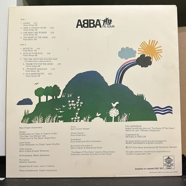 ABBA – The Album 黑膠唱片背面